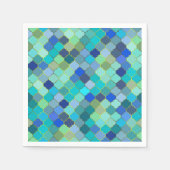 Blue Aqua Moroccan Mosaic Pattern Serviette (Vorderseite)