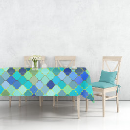 Blue Aqua Moroccan Mosaic Tischdecke