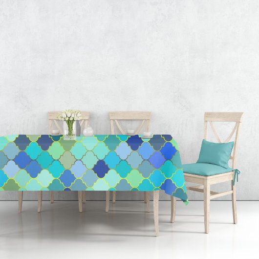 Blue Aqua Moroccan Mosaic Tischdecke