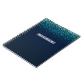 Blue Aqua Navy Glitzer Sparkle Modernes Girly Glam Notizblock (Linke Seite)