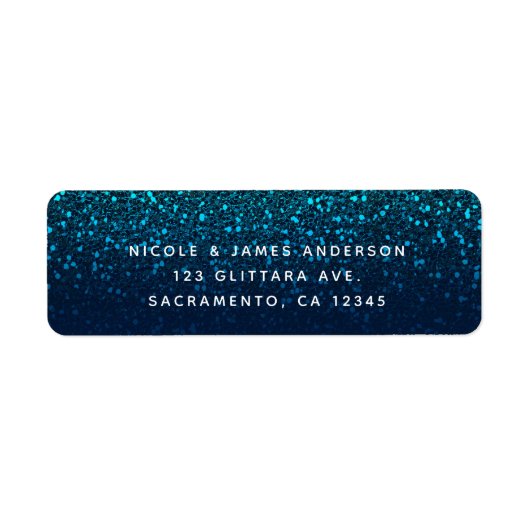 Blue Aqua Navy Glitzer Sparkle Modernes Party (Vorne)