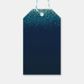 Blue Aqua Navy Glitzer Sparkle Sweet 16 Party Geschenkanhänger (Rückseite)
