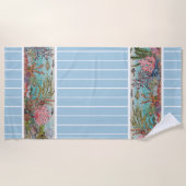 Blue Aqua Ocean Lobster Beachy Strandtuch (Vorderseite)