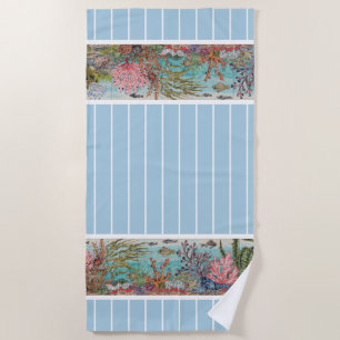Blue Aqua Ocean Lobster Beachy Strandtuch