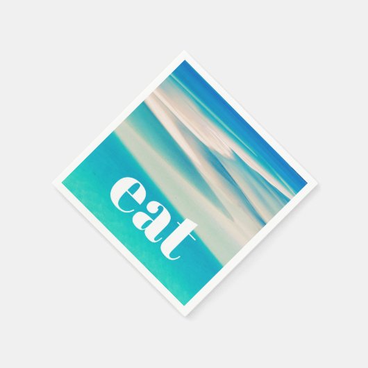 Blue Aqua Ocean Sea Beach Küste Serviette (Ecke)