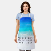Blue Aqua Ocean Sea Beach Privatfamilie Schürze (Getragen)