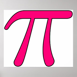 Blue Aqua Pink Hot Baby Light Pi 3.14 Symbol Mathe Poster