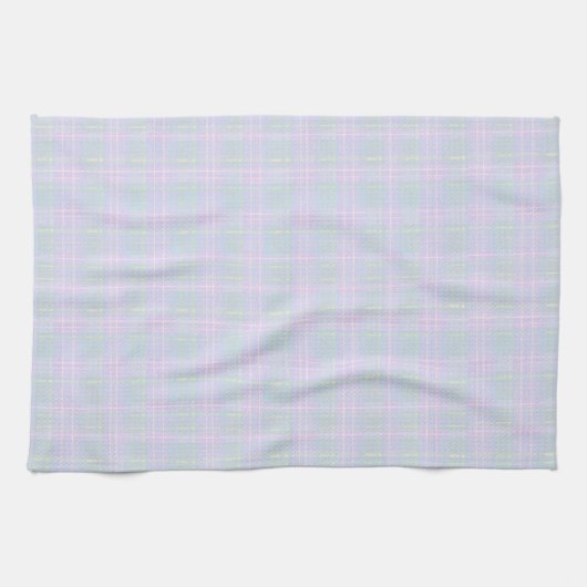  Blue Aqua Praire Plaid Geschirrtuch (Horizontal)
