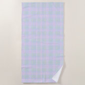 Blue Aqua Praire Plaid Strandtuch (Vorderseite)