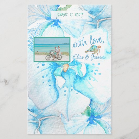 Blue, Aqua Sea Turtle Wedding Candy Bar Wrapper (Vorderseite)