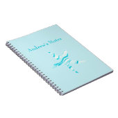 Blue-Aqua-Seesterne-Silhouette Notizblock (Rechte Seite)