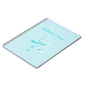 Blue-Aqua-Seesterne-Silhouette Notizblock (Linke Seite)