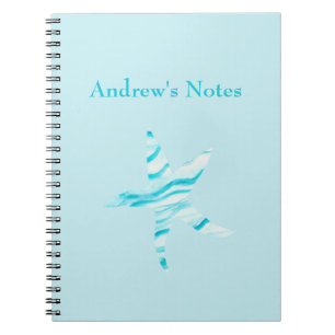 Blue-Aqua-Seesterne-Silhouette Notizblock