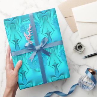 ~ BLUE AQUA Shades ~ STARTLINGLY 3D ~ Geschenkpapier