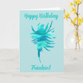 Blue-Aqua-Silhouette Conch Muschel Card Karte (Gelbe Blume)