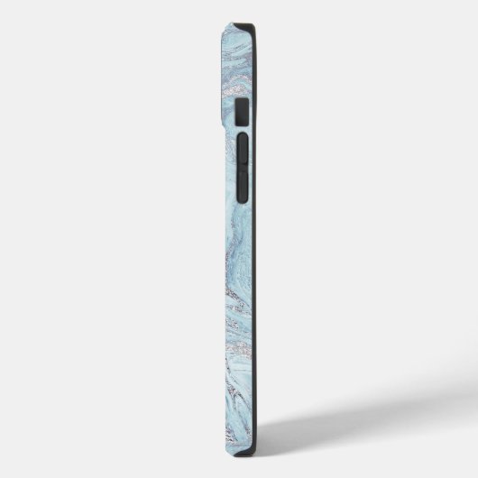 Blue Aqua Silver Marble Case-Mate iPhone Hülle (Rückseite / Links)
