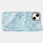 Blue Aqua Silver Marble Case-Mate iPhone Hülle (Rückseite (Horizontal))