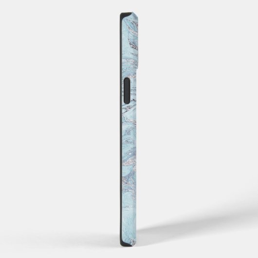 Blue Aqua Silver Marble Case-Mate iPhone Hülle (Rückseite / Rechts)