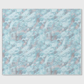 Blue Aqua Silver Marble Geschenkpapier (Flach)