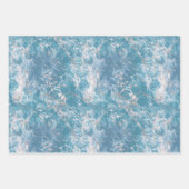 Blue Aqua Silver Marble Geschenkpapier Set (Vorderseite 2)