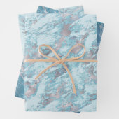 Blue Aqua Silver Marble Geschenkpapier Set (Beispiel)