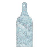 Blue Aqua Silver Marble Schneidebrett (Vorderseite)
