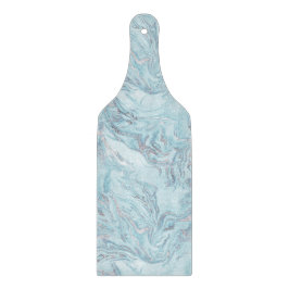Blue Aqua Silver Marble Schneidebrett