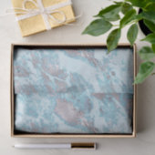 Blue Aqua Silver Marble Seidenpapier (Geschenk)