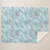 Blue Aqua Silver Marble Sherpadecke (Vorderseite (Horizontal))