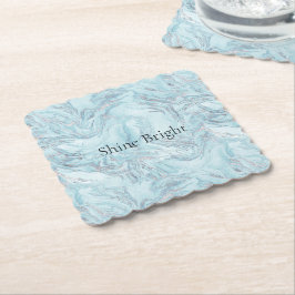 Blue Aqua Silver Marble Untersetzer