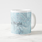 Blue Aqua Silver Marble Wirbel Jumbo-Tasse (Vorderseite Rechts)