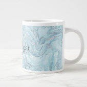 Blue Aqua Silver Marble Wirbel Jumbo-Tasse (Rechts)