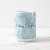 Blue Aqua Silver Marble Wirbel Kaffeetasse (Mittel)