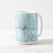 Blue Aqua Silver Marble Wirbel Kaffeetasse (VorderseiteRechts)