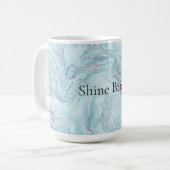 Blue Aqua Silver Marble Wirbel Kaffeetasse (Vorderseite Links)