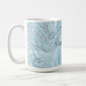 Blue Aqua Silver Marble Wirbel Kaffeetasse (Links)