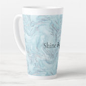 Blue Aqua Silver Marble Wirbel Milchtasse (Linke Ecke)