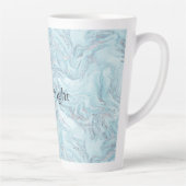 Blue Aqua Silver Marble Wirbel Milchtasse (Rechts)