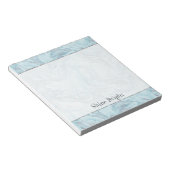 Blue Aqua Silver Marble Wirbel Notizblock (angewinkelt)