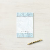 Blue Aqua Silver Marble Wirbel Post-it Klebezettel (Auf Schreibtisch)