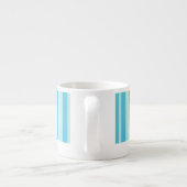 Blue & aqua Strand gestreift Kaffee Espresso Tasse (Rückseite)