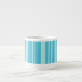 Blue & aqua Strand gestreift Kaffee Espresso Tasse (Vorderseite)