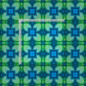 Blue Aqua Türkise Lime Green Bali Batik Muster Stoff (Kachel)