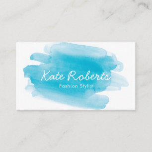 Blue Aqua Watercolor Visitenkarte kreativ