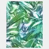 Blue Aqua Wavy Metallic Look Fleecedecke (Vorderseite)