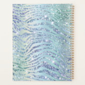 Blue Aqua Zebra Tiger Glitzer Design Planer (Rückseite)