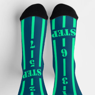 Blue aquamarin 123 Step Bachata Instruktor Socken