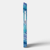 Blue Aquamarin Agate Texture Case-Mate iPhone Hülle (Rückseite / Links)