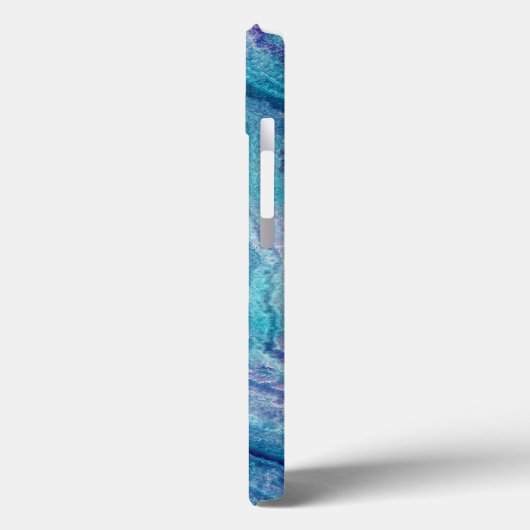 Blue Aquamarin Agate Texture Case-Mate iPhone Hülle (Rückseite / Links)