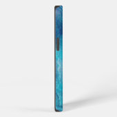 Blue Aquamarin Agate Texture iPhone Hülle (Rechte Seite)